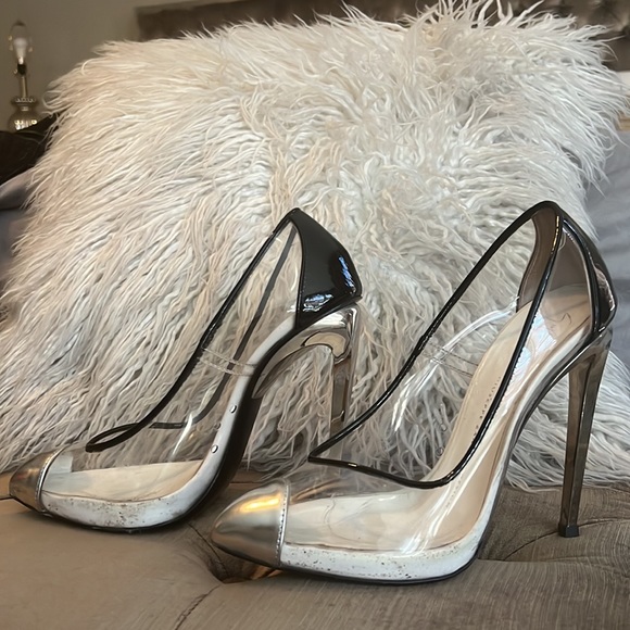 Clear Cap-toe Giuseppe Pumps - Picture 2 of 4